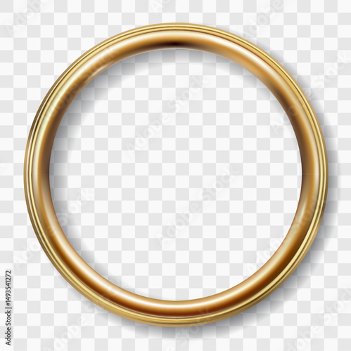 round classic golden picture frame