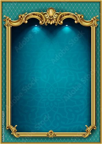 Golden luxury classic arch with columns