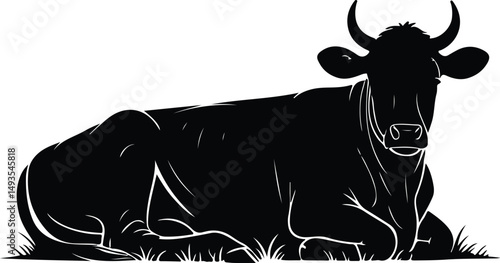 Cow Silhouette Set – Farm Animal Vector Icons Cattle Silhouette Collection – Cow, Bull, Calf Icons Pack