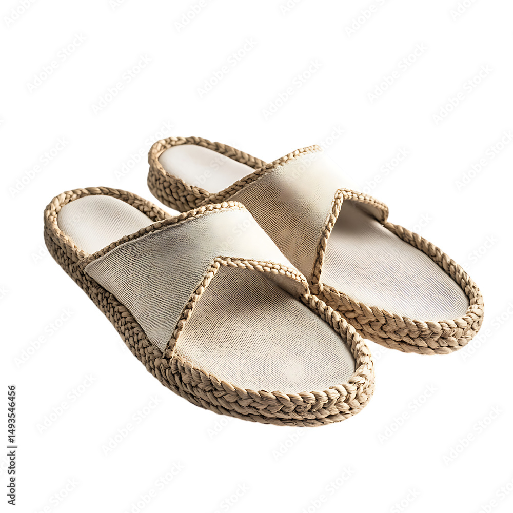 Fototapeta premium Fashion Forward Espadrille Style Sandals with Soft Isolated on Transparent Background