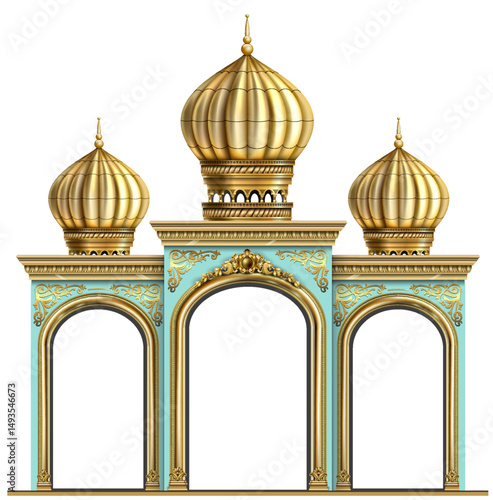 Ancient arch facade in the east or the ancient Russian style