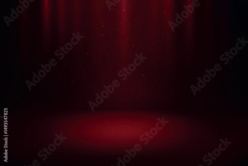 Red spotlight background with particles for stage presentation