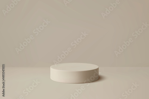 Cream platform mockup in soft beige minimalist interior