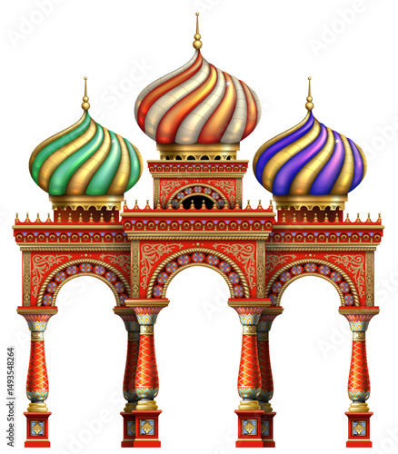 Ancient arch facade in the east or the ancient Russian style