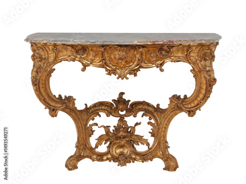Rococo Gilded Console Table - German Antique Furniture - Decorative Interior