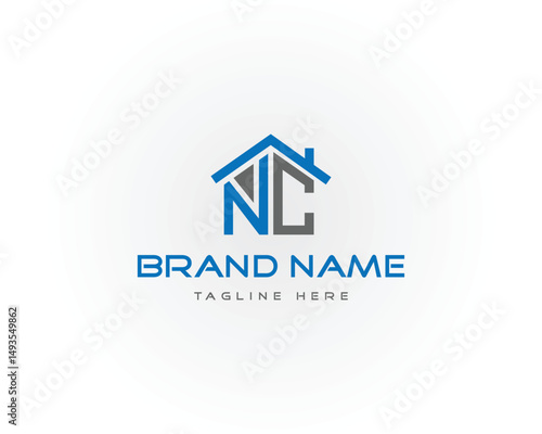Elegant NC letter home logo vector template design