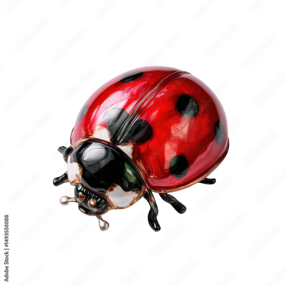 Fototapeta premium Detailed ladybug close up isolated on transparent background