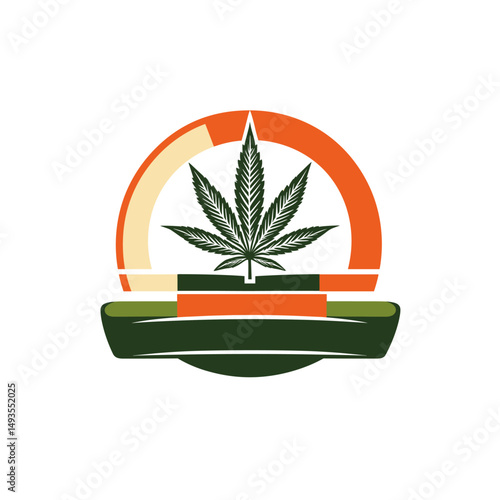 Vintage cannabis logo design