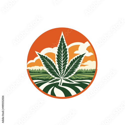 Vintage cannabis logo design