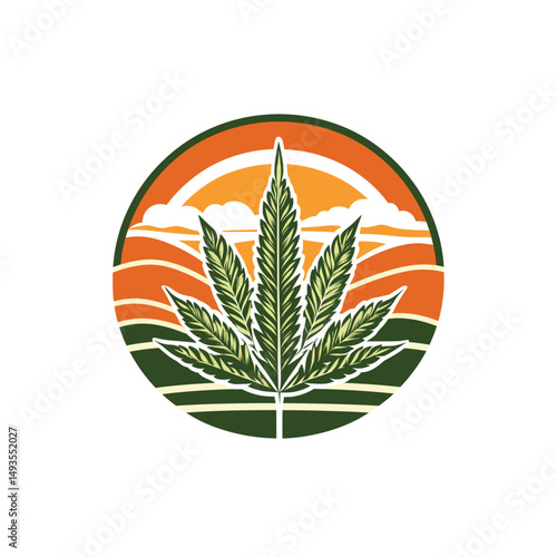 Vintage cannabis logo design
