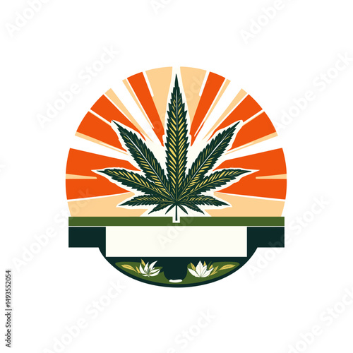 Vintage cannabis logo design