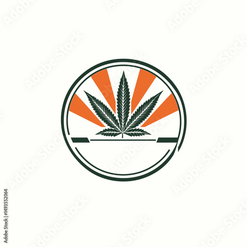Vintage cannabis logo design