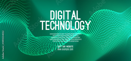 Digital technology internet network speed connection blue green background, cyber nano information, abstract communication, innovation future tech data, Ai big data lines dots, illustration vector 3d