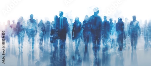 Group of multinational people with  Digital transformation.