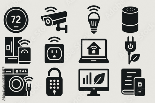 set of household appliances icons
