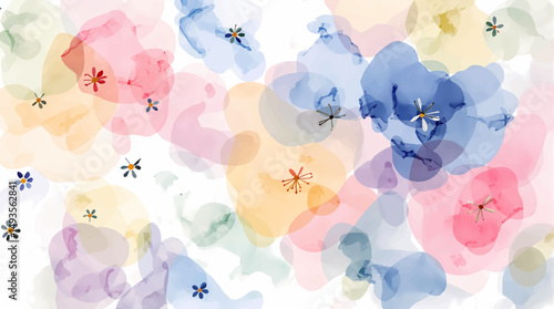 watercolor background with watercolor flowers