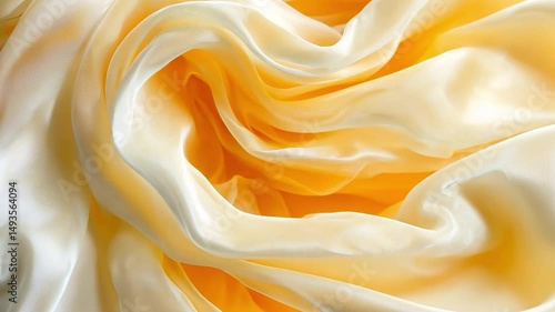 Soft Flowing Yellow Silk Fabric Textured Surface for Elegant Textile Background or Fashion Design