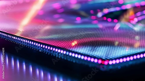 Colorful Abstract Light Patterns on a Screen with Bright Neon Effects and Digital Design Elements