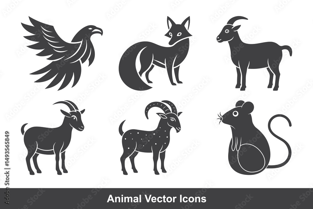 Obraz premium Set Animals icon vector file 