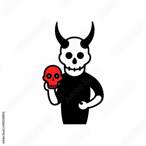 vector illustration of a red devil