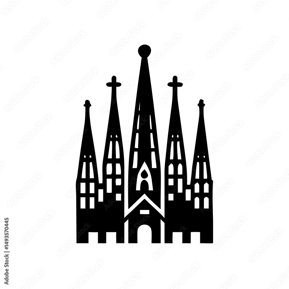 Fototapeta premium Cathedral of Saint Peter and Paul Silhouette Icon