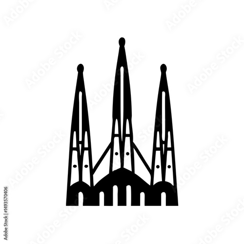 Gothic Cathedral Silhouette –Black Silhouette of Famous European Church
