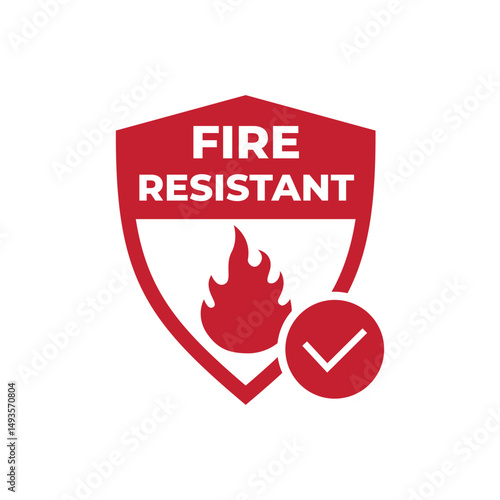 Fireproof icon. Fire resistant icon sign vector illustration.