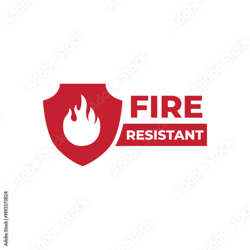 Fireproof icon. Fire resistant icon sign vector illustration.