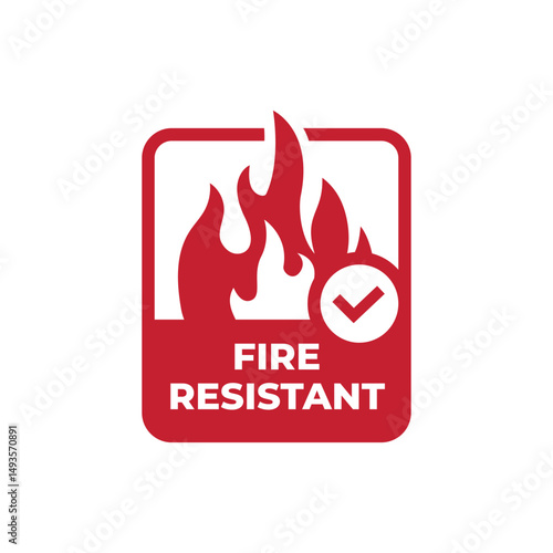 Fireproof icon. Fire resistant icon sign vector illustration.