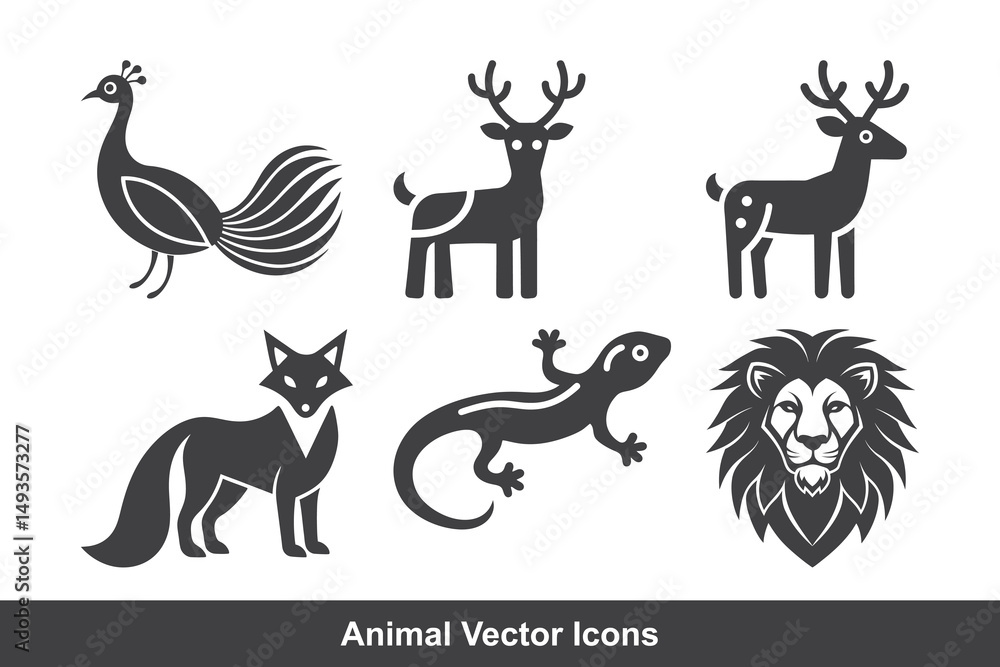 Obraz premium Set Animals icon vector file 