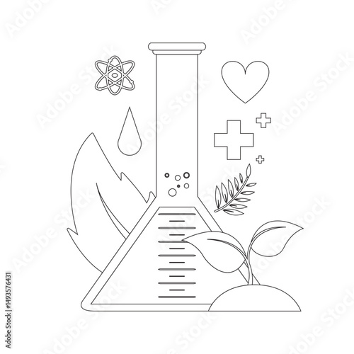 Coloring pages Alternative Medicine illustration 
