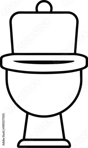 high commode line art on white background