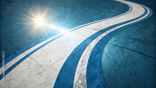 Sunlit Blue Racing Stripes ...