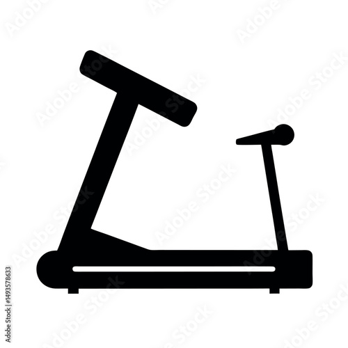 Fitness Treadmill Equipment Black Silhouette