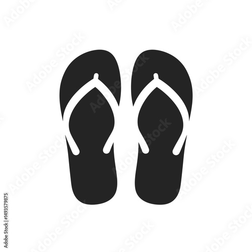 Slipper flip flops vector icon design silhouette