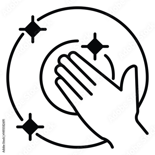 Clean Surface Vector Icon Indicating Sterilization Measures