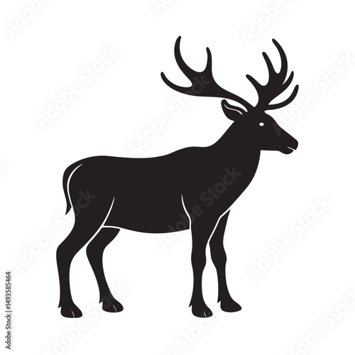 Elk Bugling Loudly In Autumn Silhouette