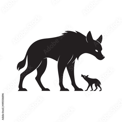 Hyena On The Hunt Silhouette