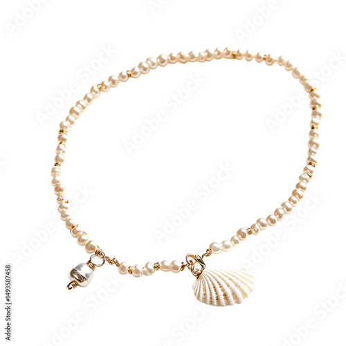 Wallpaper Mural Elegant Anklet with a Cascade of Tiny Pearl Isolated on Transparent Background Torontodigital.ca