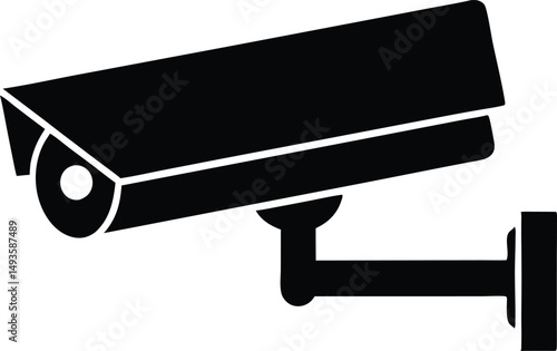 Security camera icon silhouette vector illustration.
