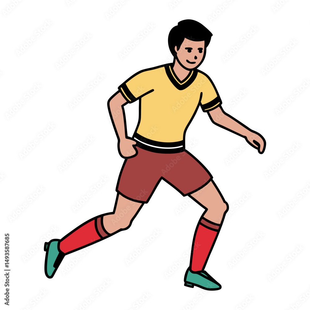 Animated sequence of a man running in a sports uniform Animated sequence of a man running in a sports uniform