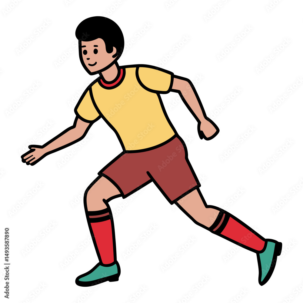 Obraz premium Animated sequence of a man running in a sports uniform