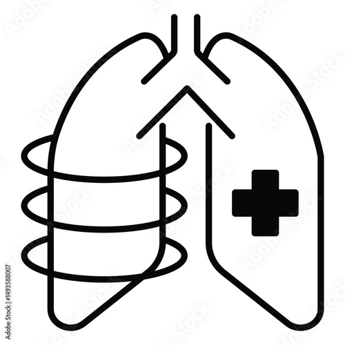 Healed Lungs Vector Icon Indicating Breath Renewal
