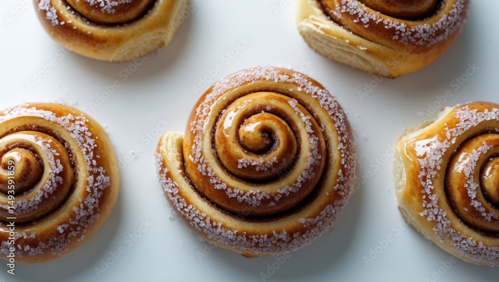 Fototapeta premium Isolated Cinnamon Bun against a white backdrop