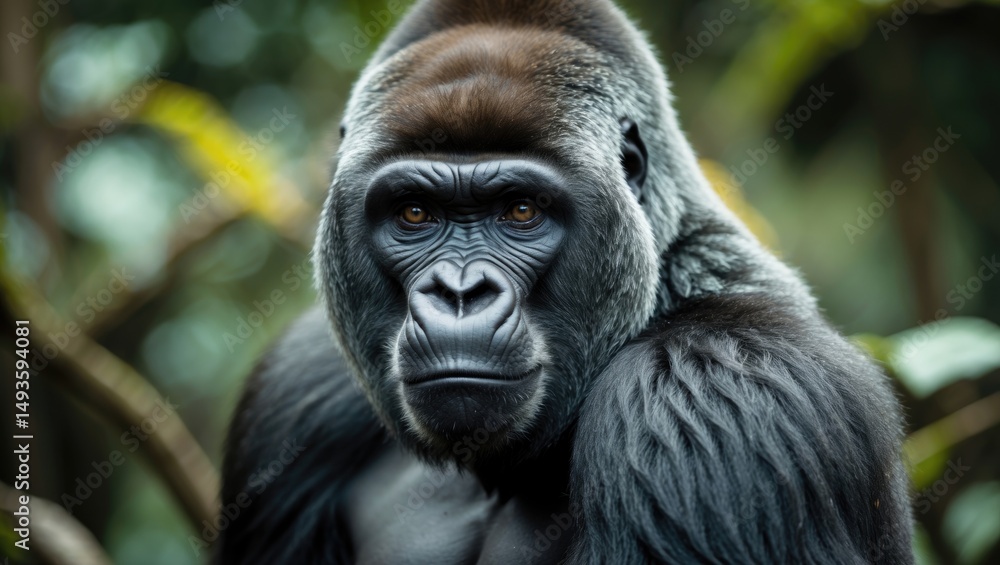 Obraz premium Depiction of a mountain gorilla.