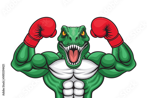 dinosaur boxing vector illustration design