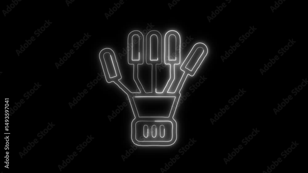 Robotic Hand icon HD Video black background Robotic Hand icon HD Video black background