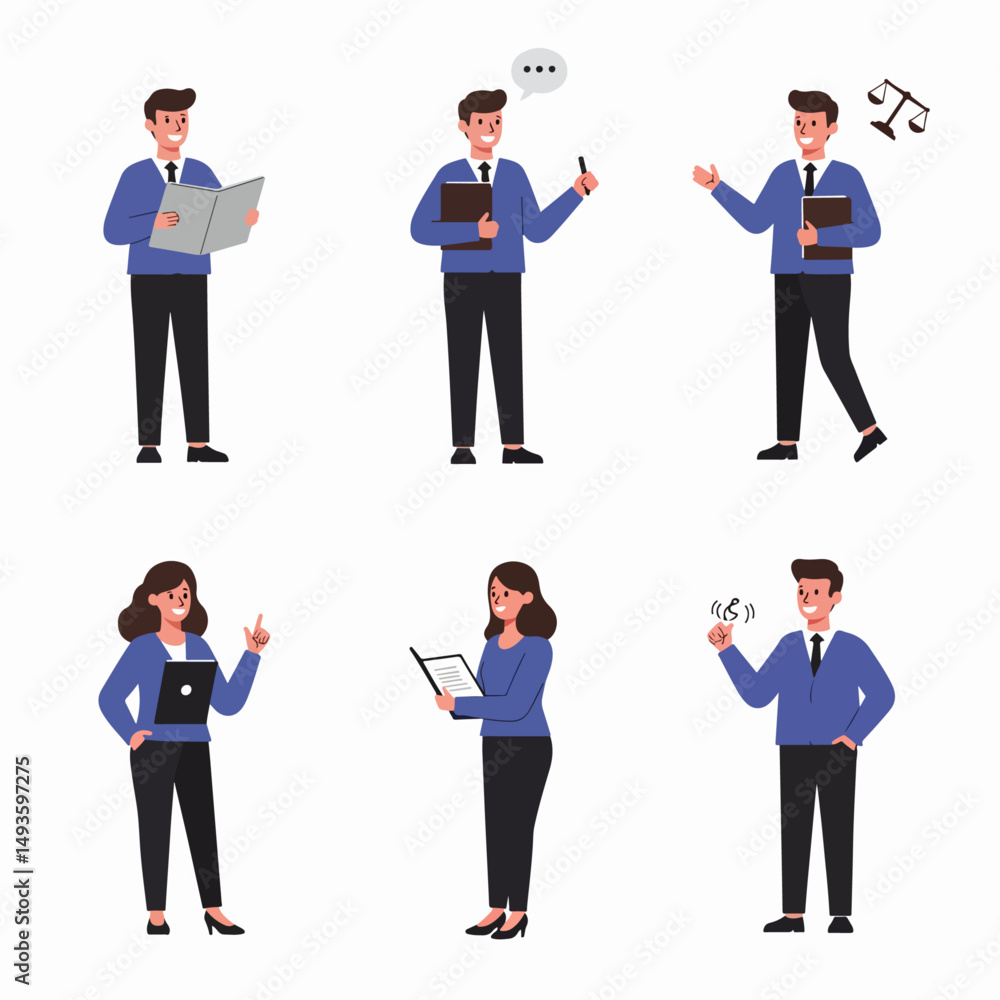 Business professionals characters work presentations documents meeting Business professionals characters work presentations documents meeting