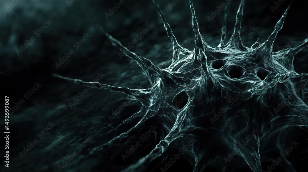 Abstract black organic shape in dark atmosphere Abstract black organic shape in dark atmosphere