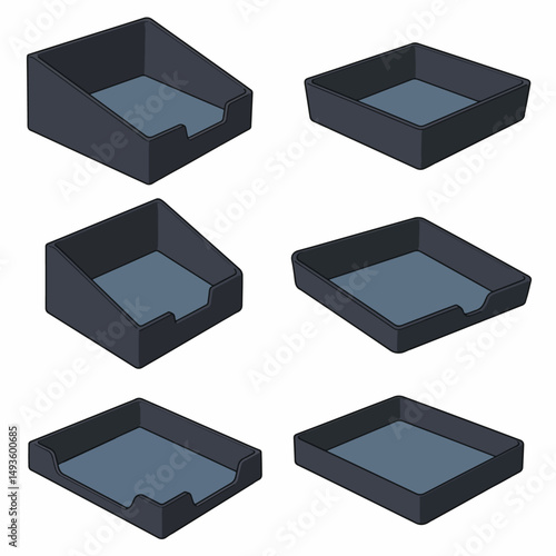 Isometric document trays for office paper storage